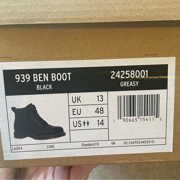 Dr. Martens 939 Greasy Black Ben Boots New in Box‎ Size 14 main image 3